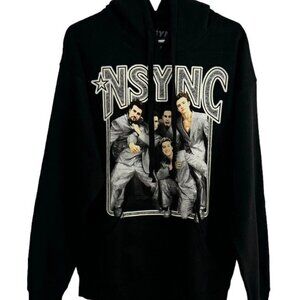Rue21 Hoodie NSYNC Limited Edition Design Black Cotton Fleece Unisex Sweatshirt